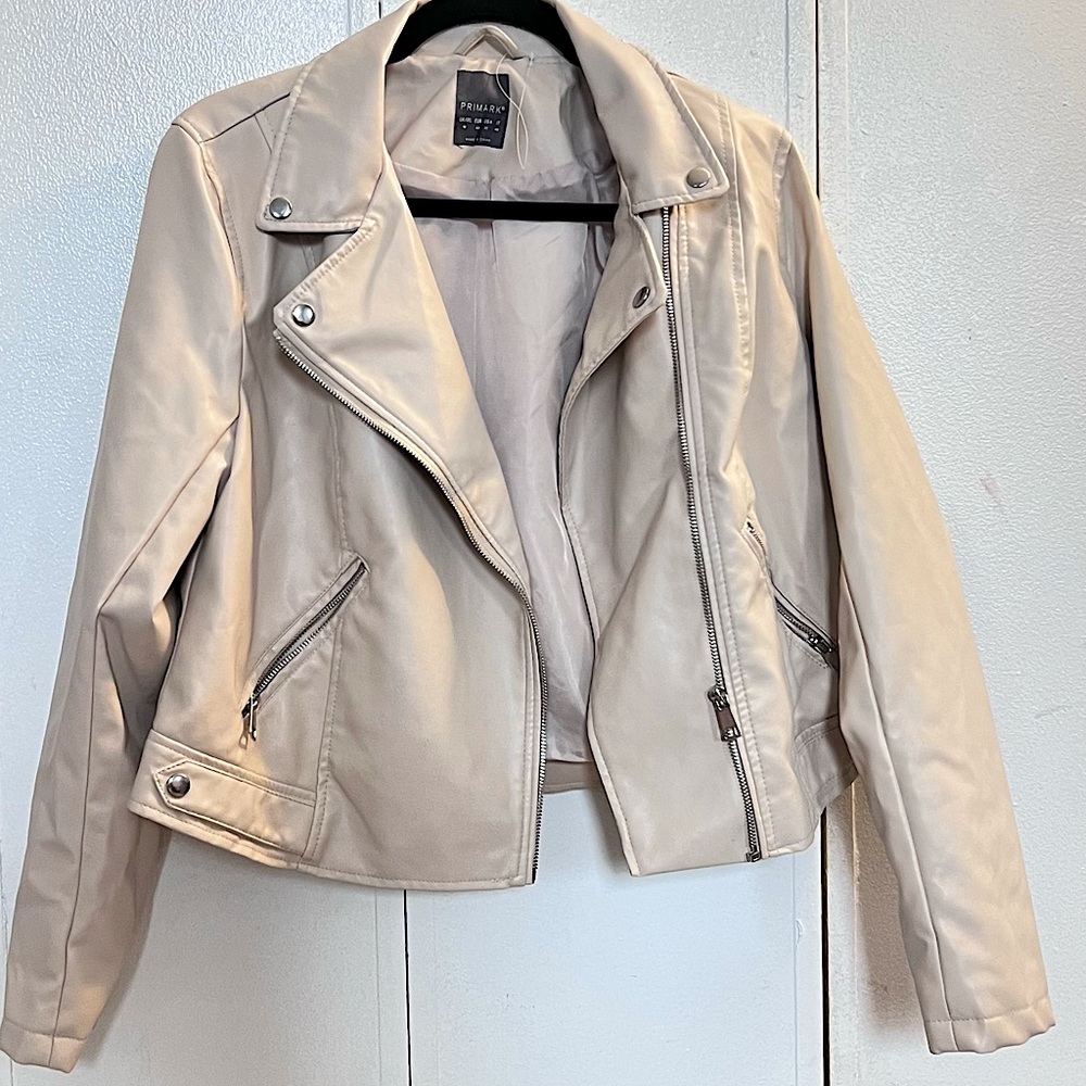 Beige leather jacket